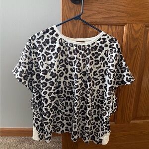 SHEIN Leopard Print Short Sleeve Tee